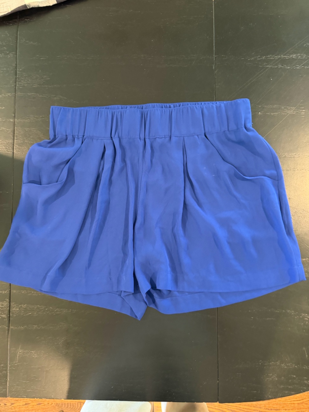 BCBGMaxAzria Royal Blue High-Waist Rayon Pull-on Pleated Shorts M